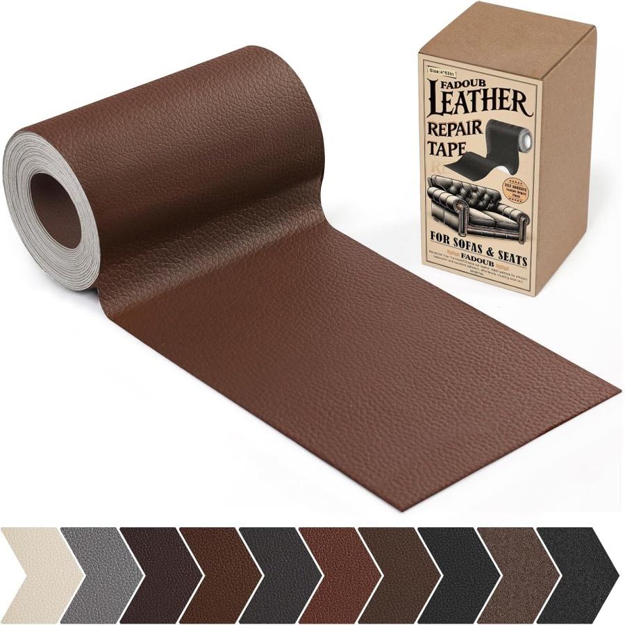 MIUSIE Läderreparationslapp Självhäftande Läderreparationstejp för Möbler, Vinylreparationstejp för Reparation av Vinyl, Soffa