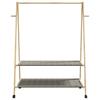 Bamboo Clothes Rack with Shelves and Casters 132 X 45.5 X 155.5 Cm
