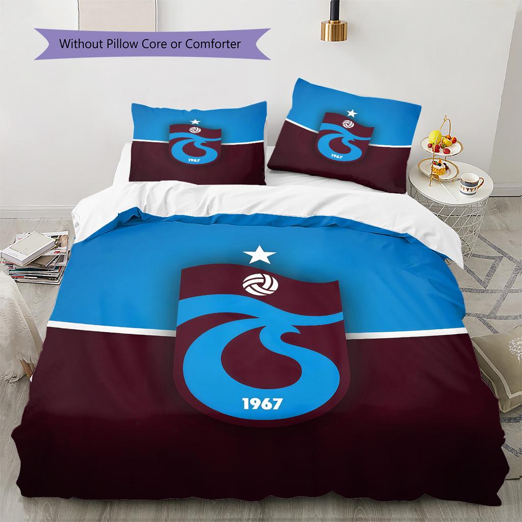Trabzonspor Pattern Bedding Quilt Set Home Decoration Gift (1 * duvet cover + 2 * pillowcase without core)