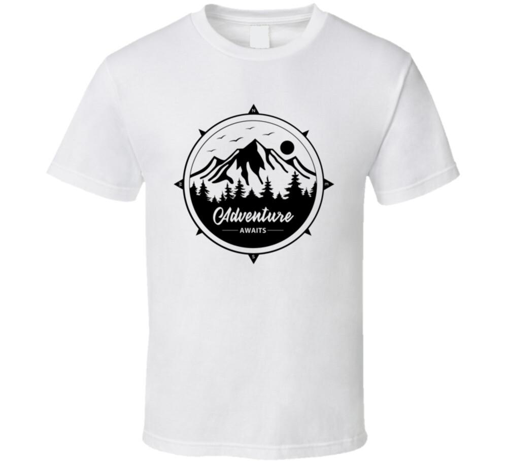 Adventure Awaits Camping Tee Cool Tshirt For Outdoor Enthusiasts Unisex T Shirt S
