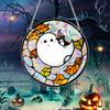 Halloween Suncatcher Hanging Decoration Ghost Pumpkin Witch Black Cat Castle