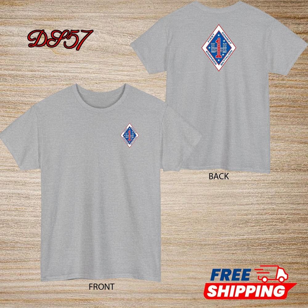 1st Combat Engineer Battalion USMC T-Shirt Logo S to 5XL Made In USA Unisex T-Shirt M