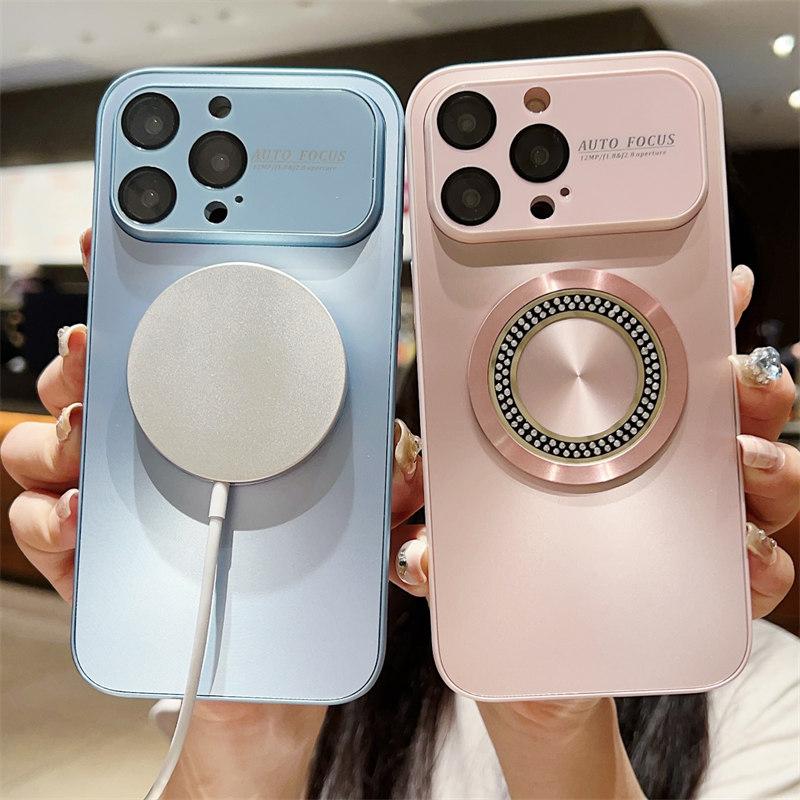 

Роскошный чехол для беспроводной зарядки с магнитной присоской и бриллиантами для iPhone 15 14 13 12 11 Pro Max, универсальный чехол с защитой от падений