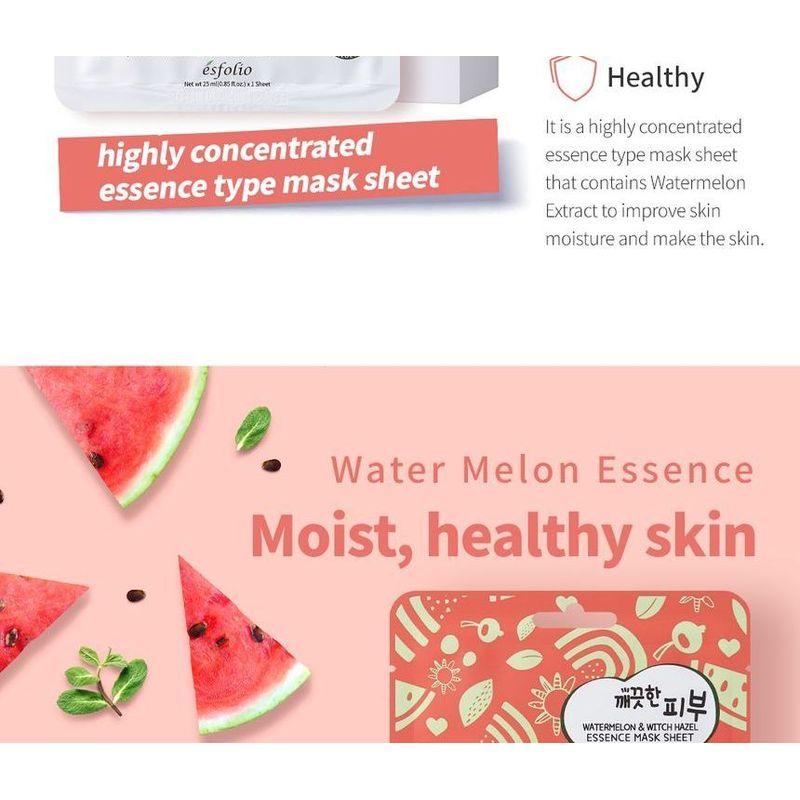 esfolio - Watermelon & Witch Hazel Essence Mask Sheet Set