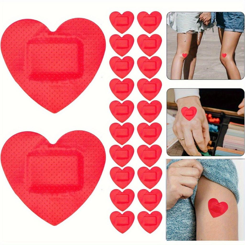 35-pack or 15-pack (35/15) Red Heart-Shaped Band-Aids - Cute and Fun First Aid Patches