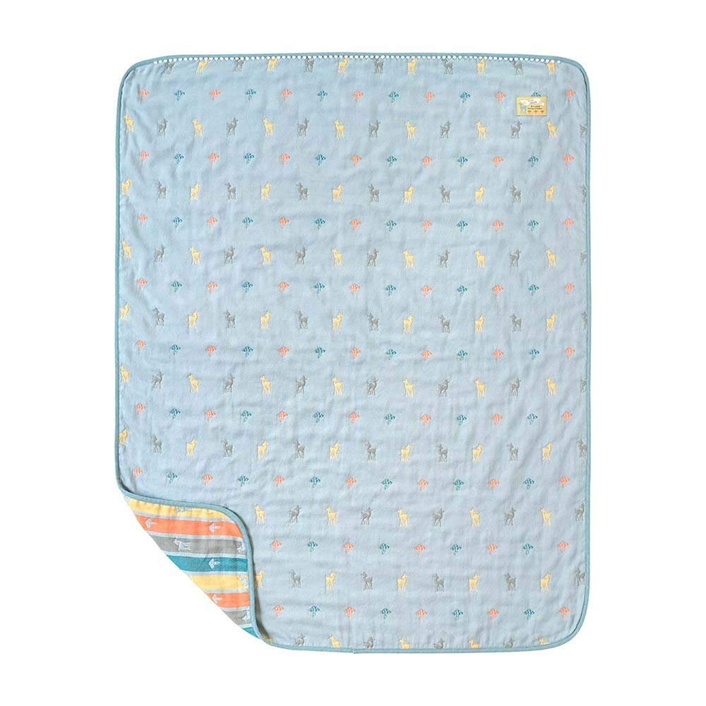 

10mois Amelie Fluffy Gauze Blanket 21151011 Blue Organic Cotton [10mois] (6-ply Gauze) (Baby Size) 100% синій