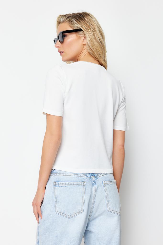 Moda Femei Pulover Nou Roz Tricou tricot cu decolteu