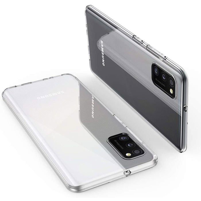 Coque et tour de cou pour Samsung Galaxy A41 - TPU Souple Transparent Cordon Noir réglable Phonillico®
