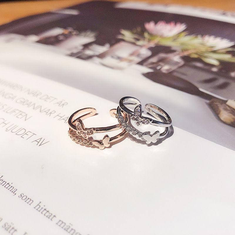 Stylish Butterfly Ring: Minimalist, Adjustable  Perfect for Live Streaming Open Adjustable