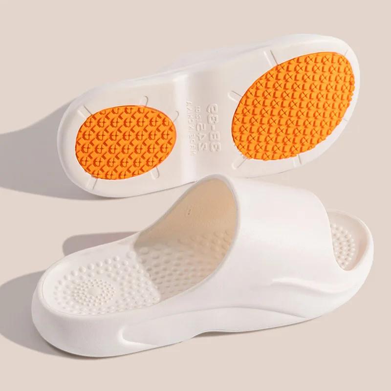 Fashion Non-Slip Bathroom Slippers Women Summer New Indoor Couple House Slippers Woman Sandals 2025 Soft Sole Casual Home Flip Flops