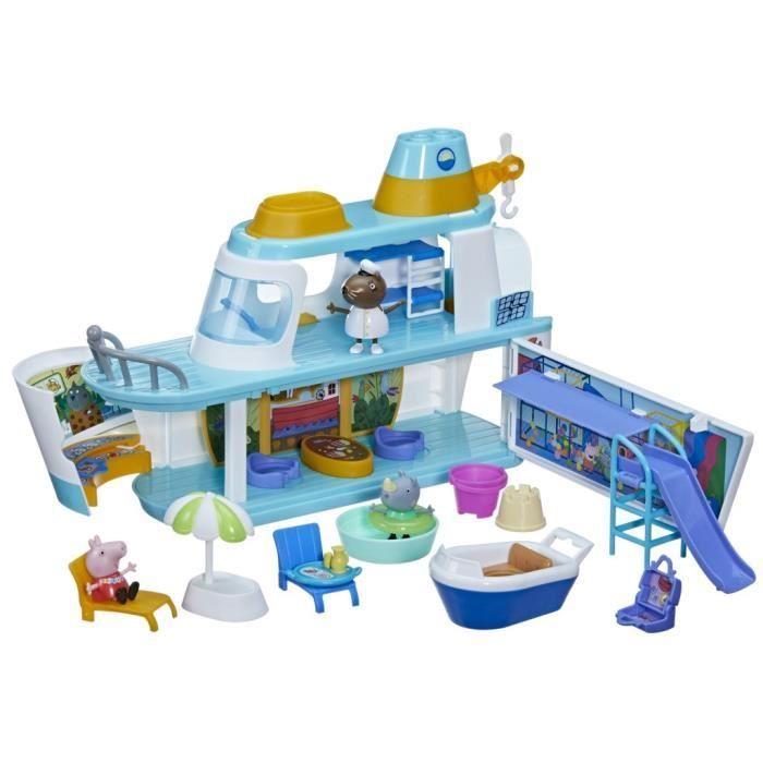 Figurine Le Bateau De Croisière De Peppa, Coffret De Jeu À Étages Avec 17 Pièces, Jouets Préscolaires Peppa Pig, Dès 3 Ans