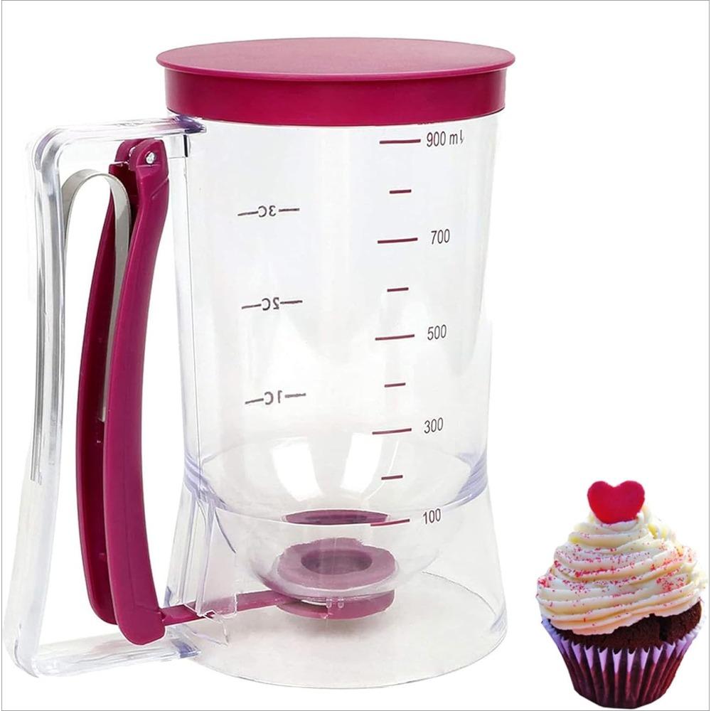 900ml Batter Dispenser Bottle with Squeeze Handle Is A Great Kitchen Gadget for Making Cupcakes, Waffles and Any Baked Goods