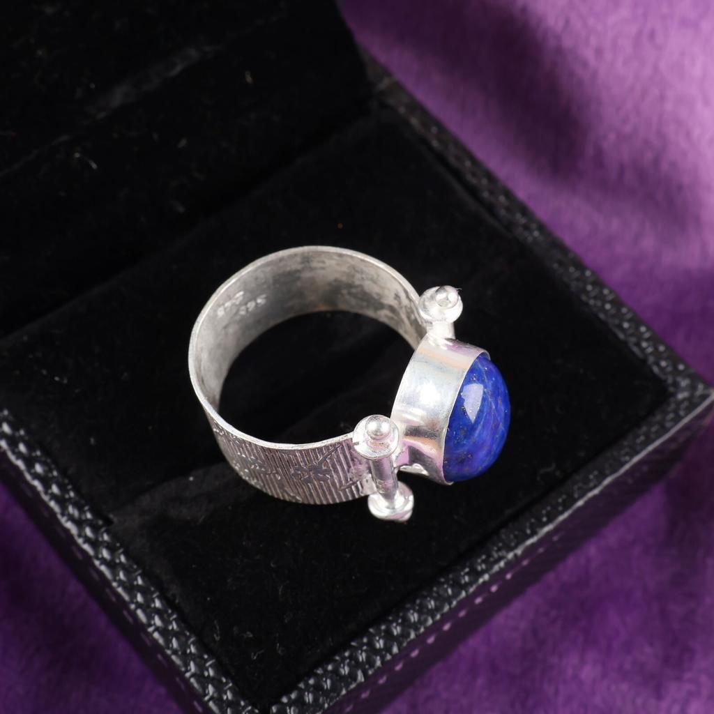 Natural Lapis Lazuli Gemstone 925 Sterling Silver Jewelry Handmade Ring For Gift RR-22-22