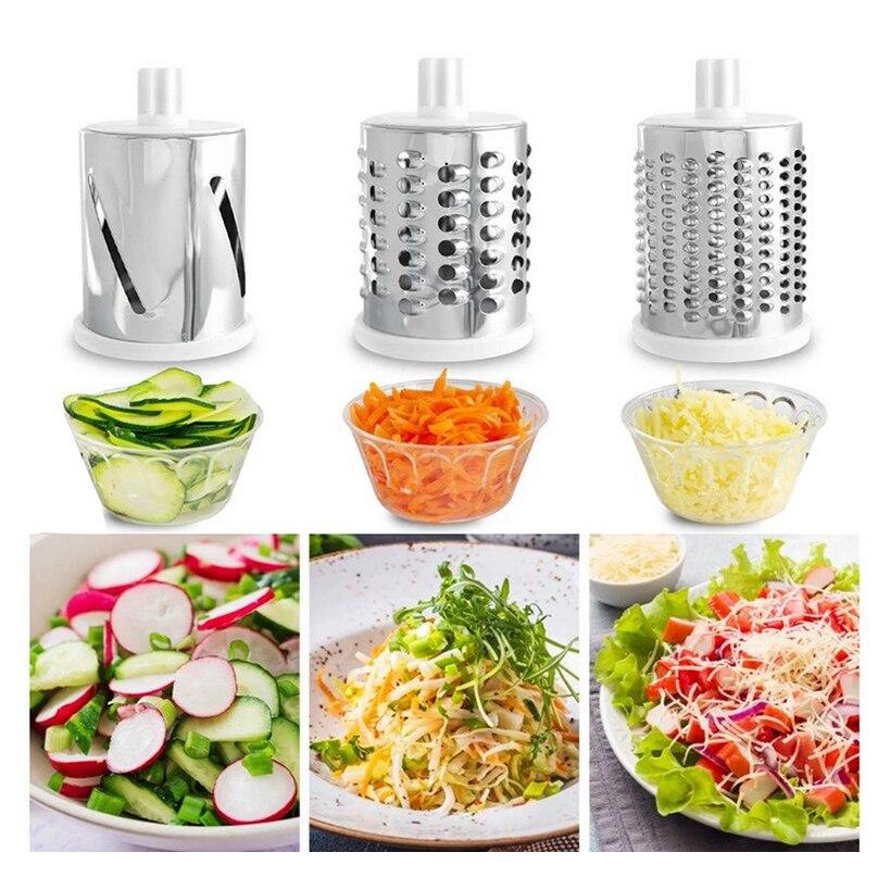 Feliator Manual 3-in-1 Ayawaska Slicer, 3 Interchangeable Stainless Steel Blades, Non-Slip Suction Base, Red Kitchen Tool