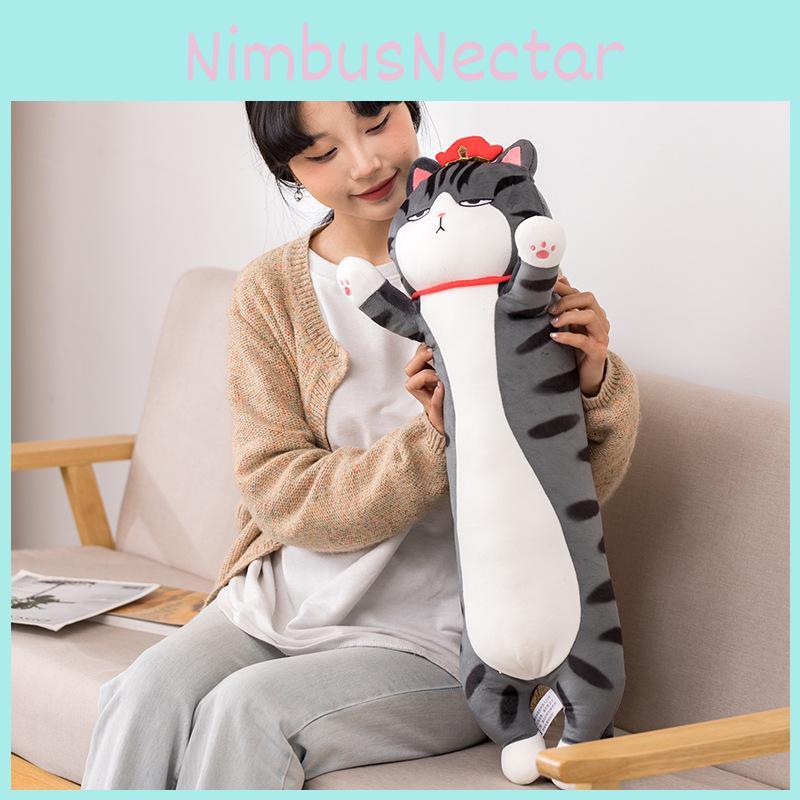 Cartoon Cat Fluffy Body Pillow In Eyecatching Black Colors For Accents Home