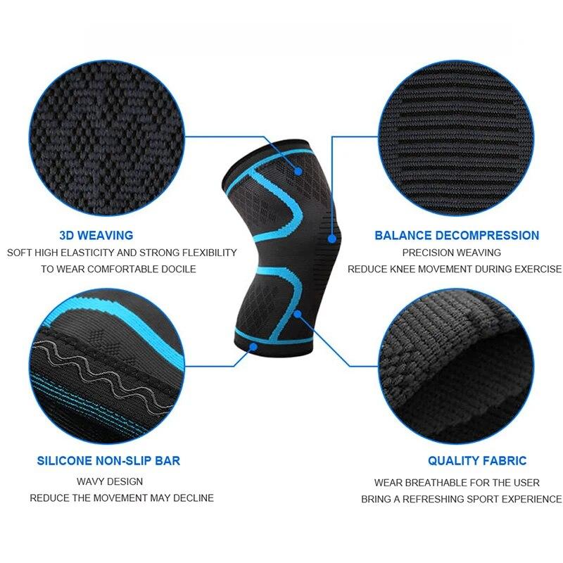 1 Piece Elastic Knee Pads For Basketball Volleyball Sports Running Cycling With Nylon Compression Straps