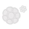 Portable Ceramic Paint Palette 6/7/8/9 Grids Porcelain Palette Mixing Colour Tray  Watercolor Dish