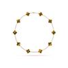 Golden Black Agate Ten-Petal Necklace with Double-Sided Four-Leaf Clover Clavicle Chain - Van Family Luxury Brand