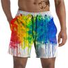 Artistic Pigments Graphic Beach Shorts For Men Colorful Printed Board Shorts Summer Short Pants Loose Swim Trunks