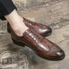 Mens Leather Shoes Luxury Crocodile Pattern Men Business Dress Shoes Casual Social Shoe Male Wedding Footwear