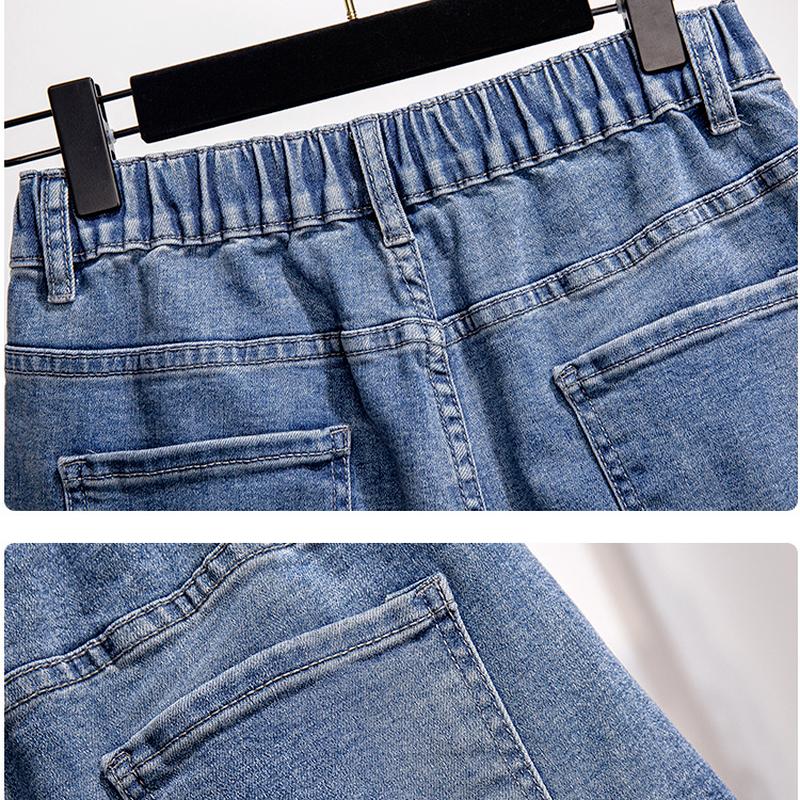 Plus Size Damen Casual Shorts Sommer Damen Slim Loose Casual Denim High Waist Casual Shorts