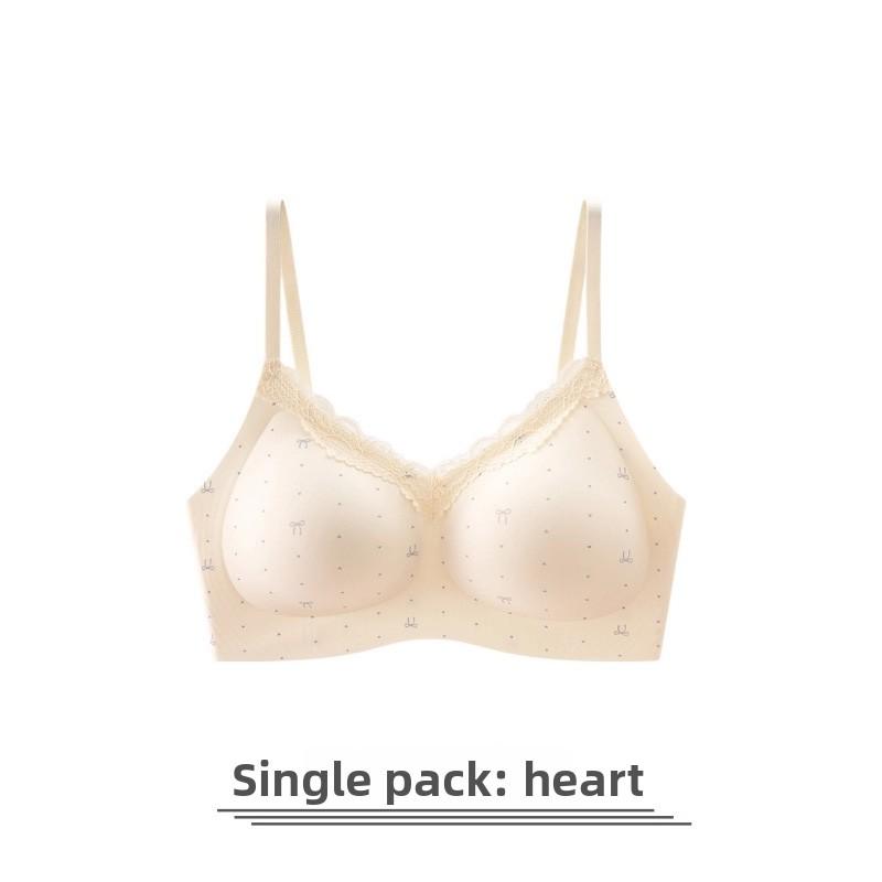 Damen Push-Up BH Nahtlose kabellose BHs Spitze Blumendruck BH Bequeme Damen Sexy Dessous Süße Unterwäsche