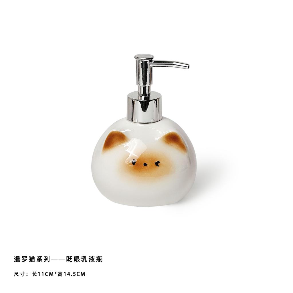 Siamese cat hand sanitizer foam separately bottled bathroom counter lovely press bottle shampoo bath bottle soap dispenser