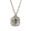 MamacitaSlay Pendentif Irrégulier Rétro Zircon Vert Rond Chaîne Agrafe Collier Femme Bijoux Tendance pour Femme Acier Inoxydable