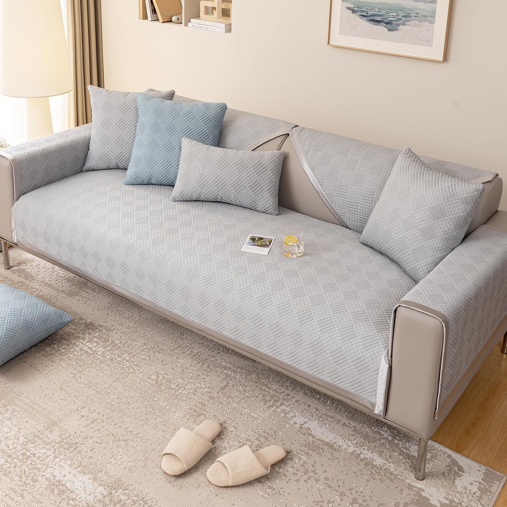 Ledový hedvábný polštář na pohovku, letní lehký luxus, moderní luxusní potah na pohovku, protiskluzová chladivá podložka, podsedák, potah na opěradlo, ručník