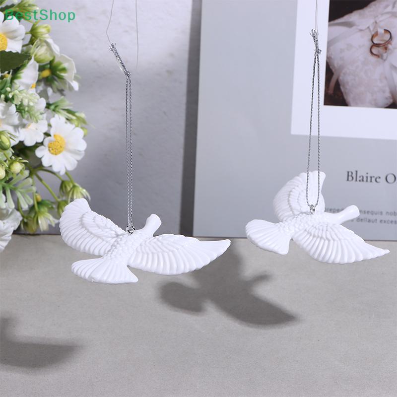 2Pcs White Dove Christmas Ornaments Peaceful Acrylic Bird Decorations for Tree, Home & Holiday Gifts