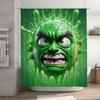 Green Monster Shower Curtain with 3D Print Design Bath Decoration for Kids Bathroom Decorations Sets Home Waterproof Fabric Show