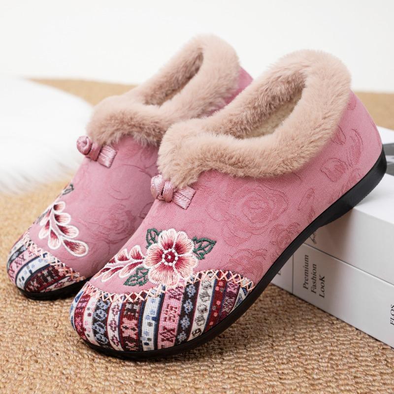Shoes Women's Cotton Shoes Snow Boots Embroidered Women's Boots Warm Shallow Mouth Short Boots Fashion Cotton Boots