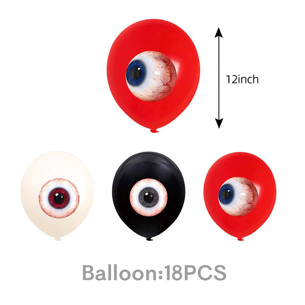 Halloween Eyeball Theme Party Supplies Set Scary Disposable Tableware Kit Plates/Napkins/Banner/Tablecloth Decor All-in-One Pack