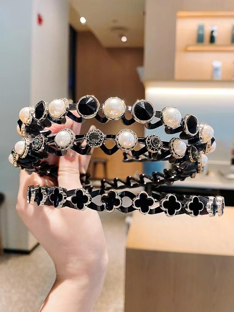 Broken Hair Organizer Lazy Person Hair Clip Broken Bangs Pearl Hairpin Wavy Headband Wash Face Fashion Trends