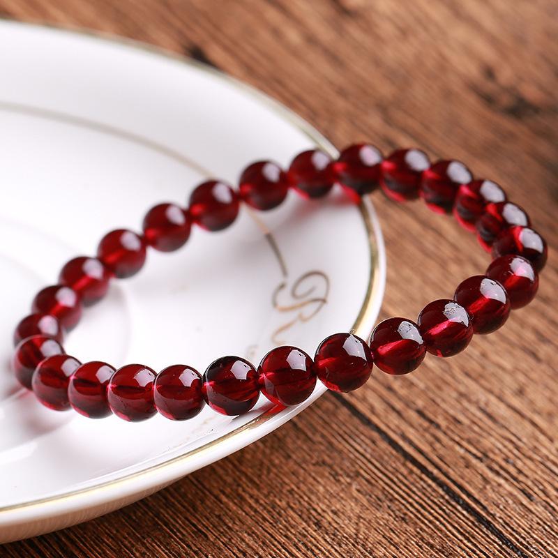 6A Collectible Grade Natural Wine Red Garnet Bracelet for Women, Multi-strand Beaded Bracelet, Loose Beads Crystal Jewelry Gift