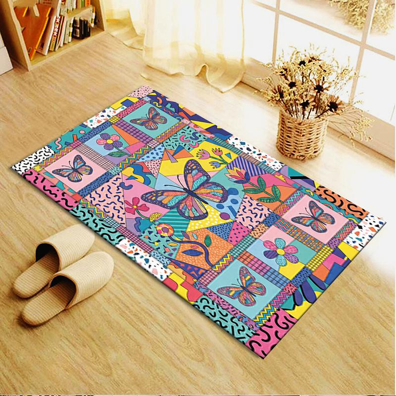 2025 New Butterfly Decoration Carpet Rug for Living Room Bedroom Home Sofa Decoration,Kids play Non-slip Floor Mat19