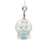 Cartoon Rabbit Flocked Resin Keychain Pendant for Bags & Phones