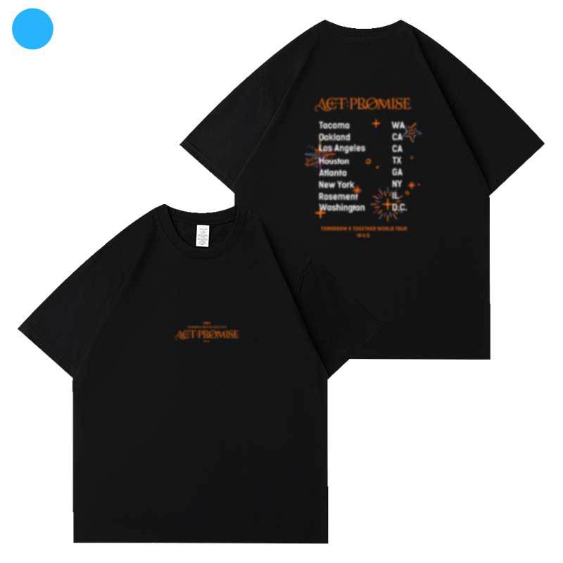 TX T2024 World Tour Concert ActPromise Peripheral Same Short Sleeve T-Shirt Printed Bottom Shirt on Clothes