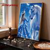 Disney S New 5D Pearl Jigsaw Puzzle Featuring A Young Girl Unicorn Moon Collage Queen S Flower Dress Weaving Decoration Wall Decoration Item