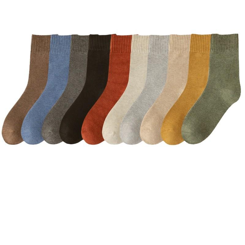 Men's Long Cotton Socks - Warm, Thick, Plus Velvet, Autumn/Winter Mid-Tube Socks