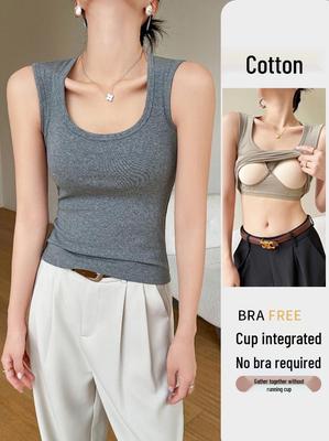 Canottiera da Donna in Puro Cotone con Coppe Reggiseno Integrate – Design Anti-Fianchi Scoperti, Perfetta per Primavera, Estate e Autunno.