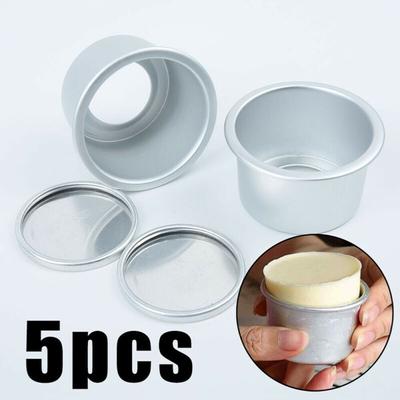 5-teiliges rundes Mini-Kuchenformen-Set mit abnehmbarem Boden, Puddingform zum Selbermachen