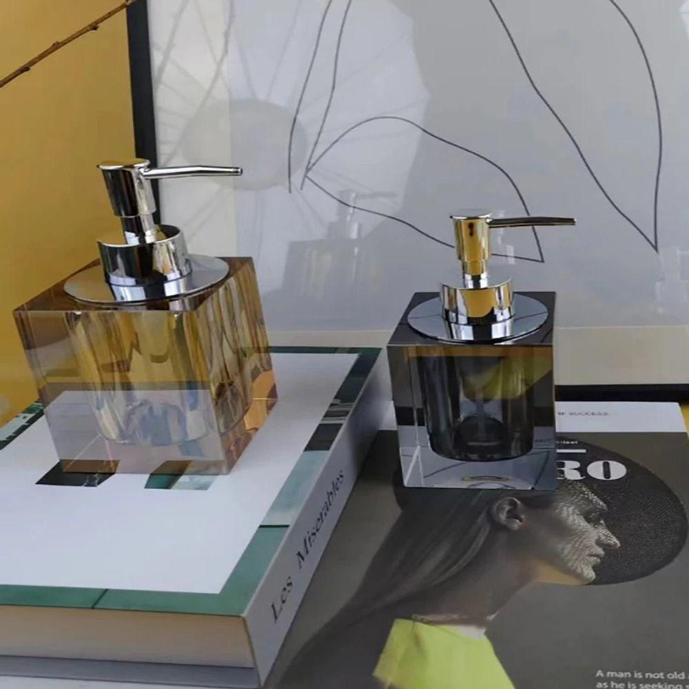 Press Type Hand Sanitizer Dispenser Refillable Liquid Soap Container Crystal Lotion Bottle  Hotel