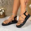 Women Sandals Elegant Flat Sandals Summer 2026 New Shoes Woman Footwear Lightweight Beach Shoes Women Sandalias De Mujer