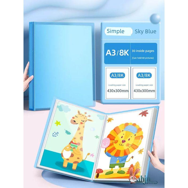

Kids 8 Open Favorite Art Materials Sketch Album [A3/8K]Simple/Pack of 60 Sheets/Blue