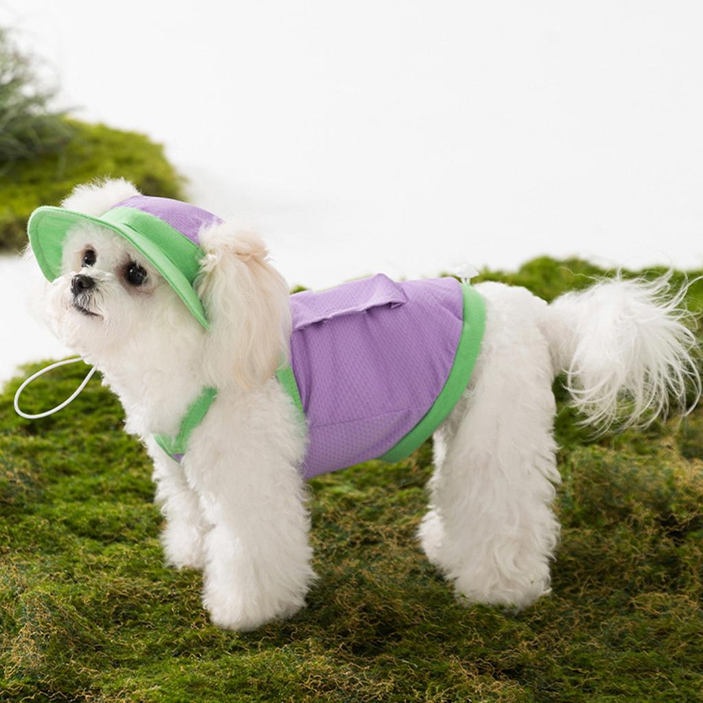 Breathable Dog Cooling Vest Sun Hat Set for Hot Weather Wear Outdoor Activity Large Pet Apparel