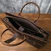 NZPJ Vintage Genuine Leather Men's Briefcase Natural Cowhide Handbag Crazy Horse Leather Computer Bag Casual Crossbody