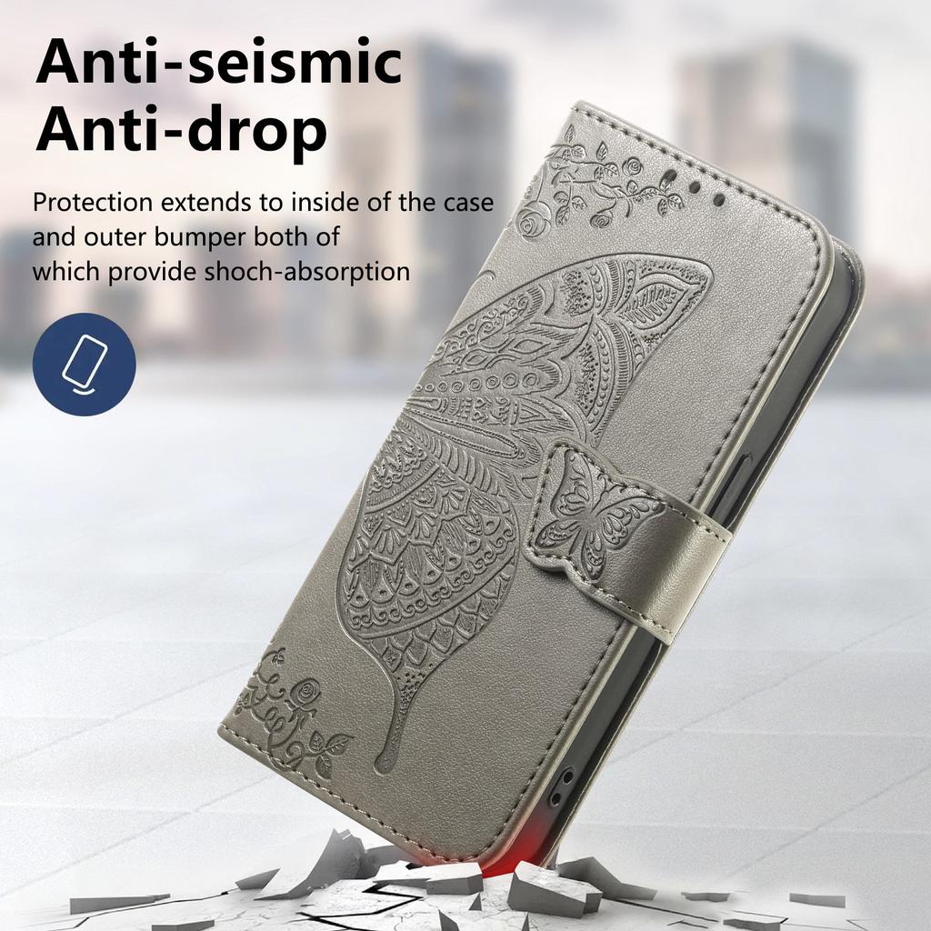 Für Xiaomi Redmi 15 4G (EU) (171 mm) Hülle mit Riemen Schmetterlingsmuster PU-Leder Geldbörse Handyhülle