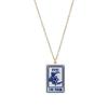 World Rectangle Pendant Necklace Sun Lovers Chain Trendy Enamel Moon Chain Choker  Daily