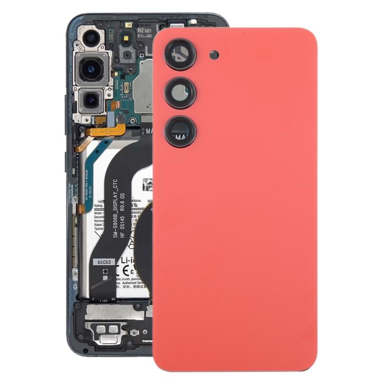 

Для Samsung Galaxy S23 SM-S911B OEM скляна задня кришка акумулятора з кришкою об’єктива камери червоний